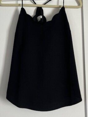NWOT - J.Crew Black Scalloped Lined Camisole Top, size 0
